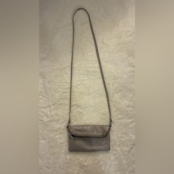 HOBO Crossbody Bag Gray 100% Leather - Picture 1 of 5